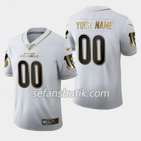 Cincinnati Bengals Tröjor Custom Nike Vit Golden Edition 100th - Herr Cincinnati Bengals Tröjor Custom Nike Vit Golden Edition 100th - Herr